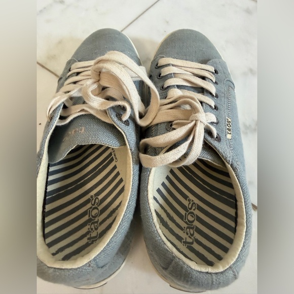 Taos Star Slate Blue Textured Canvas Zero Drop Flat Women’s 9 Comfort Sneakers - Picture 8 of 10